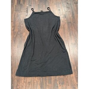 Nike Dress Womens 2XL Black Spaghetti Strap Side Slit Swoosh Logo CV8883-010